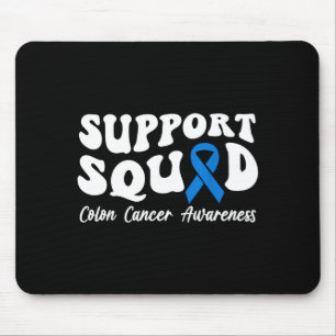 Tapis De Souris Cancer du côlon équipe de soutien ruban bleu côlon
