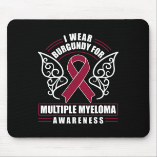 Tapis De Souris Cancer du sang Je porte le bordeaux pour le myélom