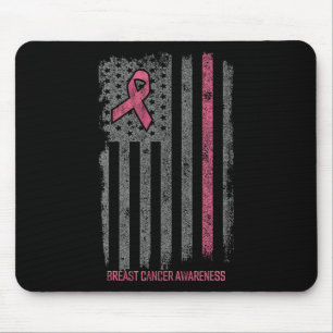 Tapis De Souris Cancer du sein Chemises Drapeau américain Cancer d