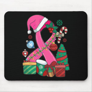 Tapis De Souris Cancer du sein de Noël Pink Ribbon Cancer du sein
