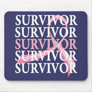 Tapis De Souris Cancer du sein lunatique de collage de survivant