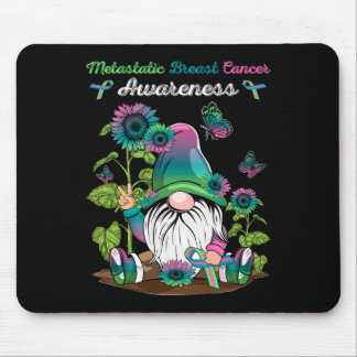 Tapis De Souris Cancer Du Sein Métastatique Gnome Avec Épingle Tur