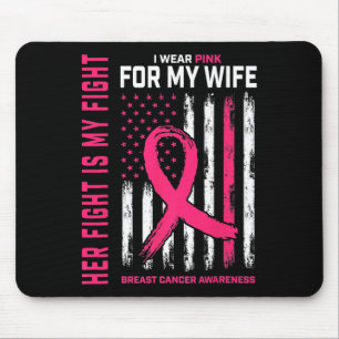 Tapis De Souris Cancer du sein Sa lutte est ma lutte Je porte le W