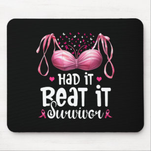 Tapis De Souris Cancer Je l'ai eu Je l'ai vaincu Survivant Ruban R
