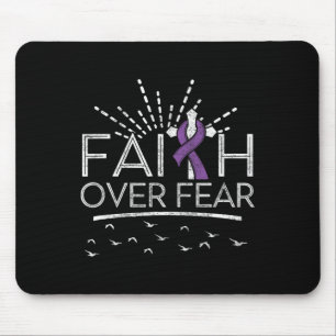 Tapis De Souris Cancer pancréatique foi sur la peur Ruban pourpre