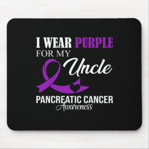Tapis De Souris Cancer Pancréatique Je Porte Violet Pour Mon Oncle