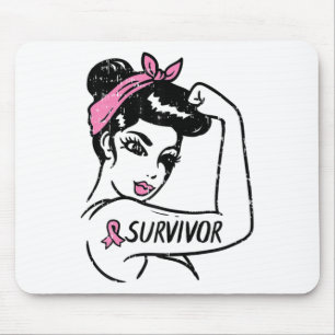 Tapis De Souris Cancer Survivante Rosie Riveter Sensibilisation ro