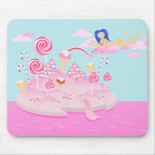 Tapis De Souris Candy rose du monde gâteau pour la fête d'annivers