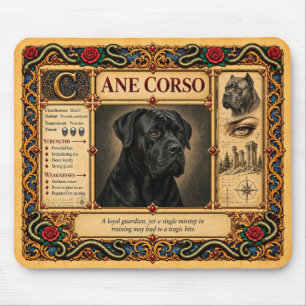Tapis De Souris Cane Corso, Art du Bestiaire Médiéval
