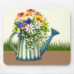 Tapis De Souris Canette d'eau avec Fleurs sauvages