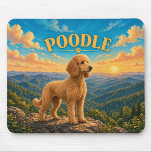 Tapis De Souris Caniche, aquarelle vintage Blue Ridge