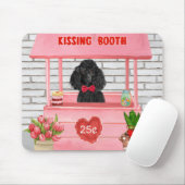 Tapis De Souris caniche Chien Valentine's Day Kissing Booth (Avec souris)