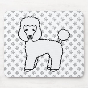 Tapis De Souris Caniche jouet blanc Chien de dessin animé mignon