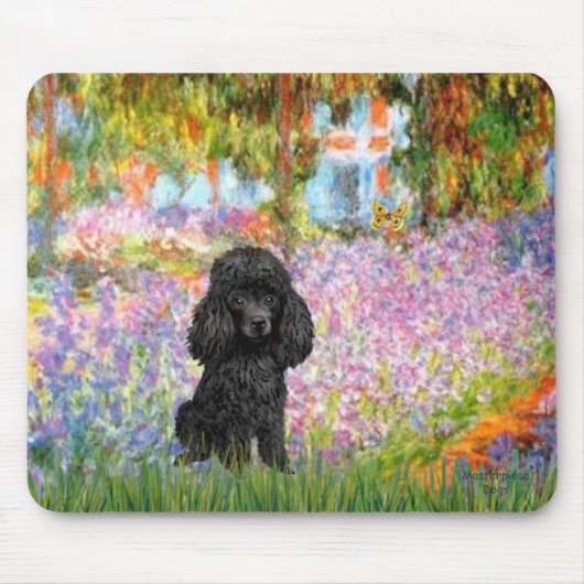 Tapis De Souris Caniche (noir 1) - Jardin (Devant)