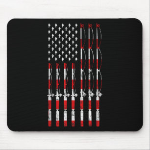 Tapis De Souris Canne à pêche américaine drapeau Usa patriotique p