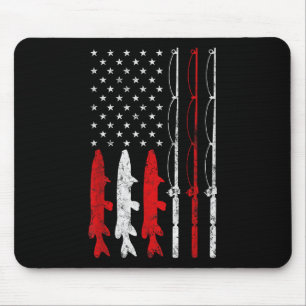 Tapis De Souris Canne à pêche Drapeau Américain Cadeau de pêche vi