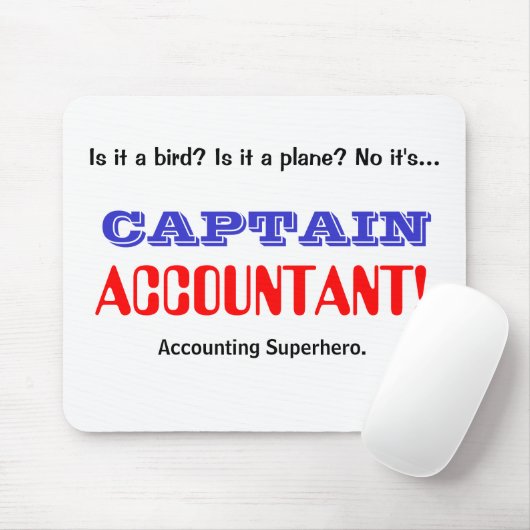 Tapis De Souris Capitaine Comptable Superhero comptable (Avec souris)
