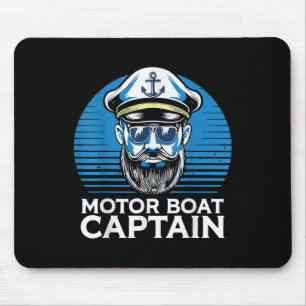 Tapis De Souris Capitaine de Bateau à Moteur Cool Nautical Rétro M