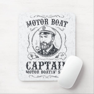 Tapis De Souris Capitaine de bateau à moteur drôle Pontoon Boating