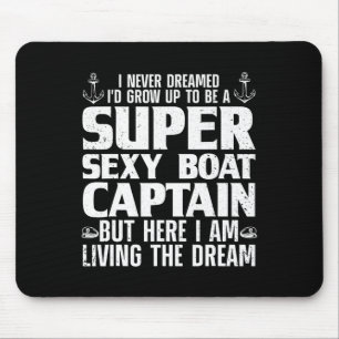Tapis De Souris Capitaine de bateau cool pour hommes femmes voile