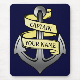 Tapis De Souris Capitaine de bateau personnalisable votre Ancre