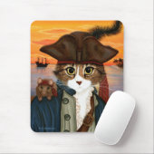 Tapis De Souris Capitaine Lion, chat et art Mousepad de pirate (Avec souris)