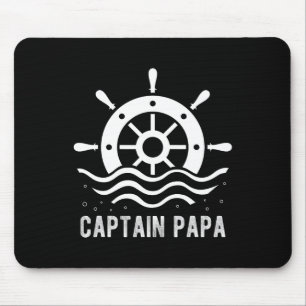 Tapis De Souris Capitaine Papa Fête des pères nautique Ponton Capi