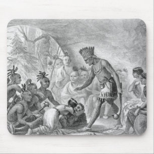 Tapis De Souris Capitaine Smith secouru par Pocahontas