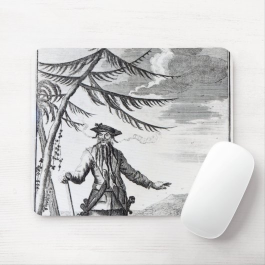 Tapis De Souris Capitaine Teach, généralement appelé Blackbeard (Avec souris)