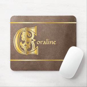 Tapis De Souris Capitale décorative botanique médiévale C