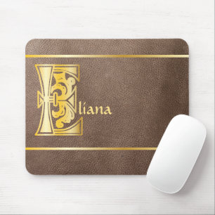 Tapis De Souris Capitale décorative botanique médiévale E