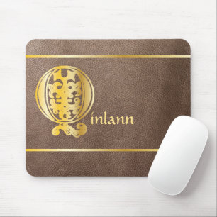 Tapis De Souris Capitale décorative botanique médiévale Q