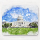 Tapis De Souris Capitol américain à Washington DC Pastel Draw (Devant)