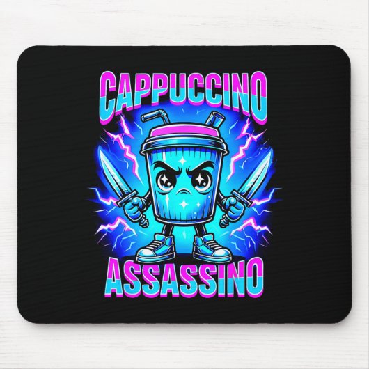 Tapis De Souris Cappuccino Ino Brainrot Italian Meme (Devant)