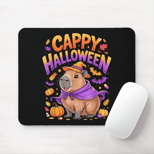 Tapis De Souris Cappy Halloween Capybara Witch  (Avec souris)