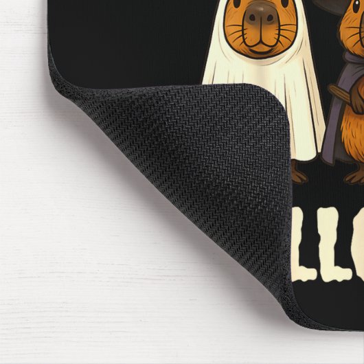 Tapis De Souris Cappy Halloween Funny Capybara Ghost Witch Pumpkin (Coin)