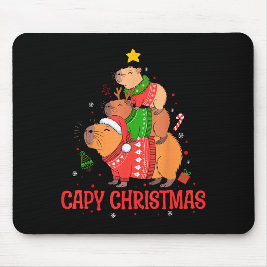 Tapis De Souris Cappy Holidays Capybara Christmas Cute Capy Xmas T (Devant)