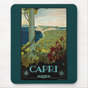 Tapis De Souris Capri, Italie, Poster Vintage voyage Art Italia