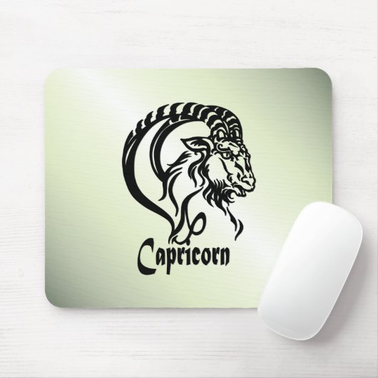 Tapis De Souris Capricorne la Chèvre de Mer Zodiaque Vert (Avec souris)
