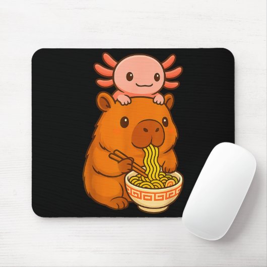 Tapis De Souris Capybara Anime Ramen Axolotl Funny Graphic Kawaii (Avec souris)