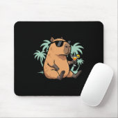 Tapis De Souris Capybara avec queue - ambiance détendue (Avec souris)