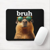 Tapis De Souris Capybara Bruh With Sungles Funny Meme Lovers Men W (Avec souris)