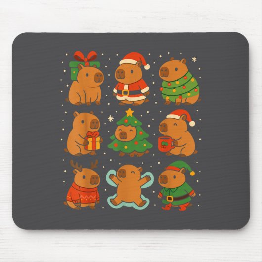 Tapis De Souris Capybara Christmas Shirt, Funny Capy Holidays  (Devant)