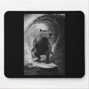 Tapis De Souris Capybara drôle de planche de surf selfie animal de