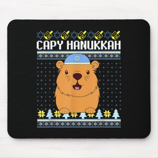 Tapis De Souris Capybara Hanukkah Capy Hanukkah Chanukah Jewish Ki (Devant)
