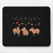Tapis De Souris Capybara Joyeux Noël Capybaras Lover Casquette amu (Devant)