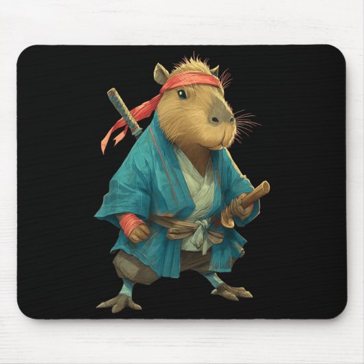 Tapis De Souris Capybara Ninja Samurai Japan Funny Japanese Graphi (Devant)