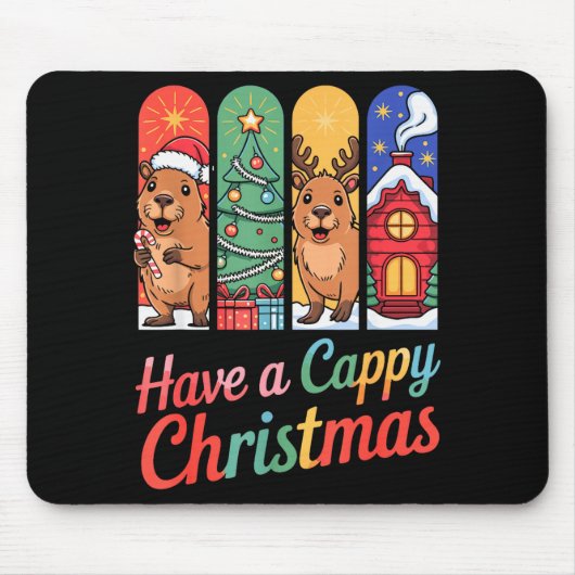Tapis De Souris Capybara Reindeer Xmas Have A Capy Christmas (Devant)