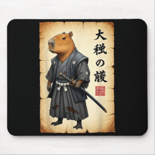 Tapis De Souris Capybara Samouraï Art Japonais Graphique Vintage D