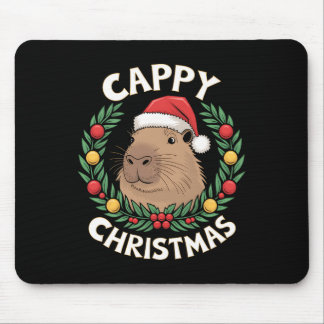 Tapis De Souris Capybara Santa Clause Noël Funny Cappy